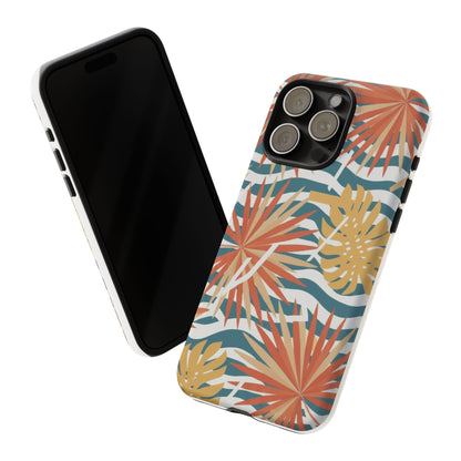 Tropical Palm Tough Phone Case – Retro Wave Floral Protective Cover