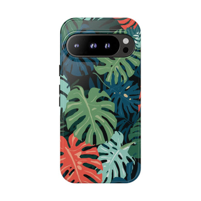 Tropical Monstera Phone Case — Colorful Leaf Protective Tough Case
