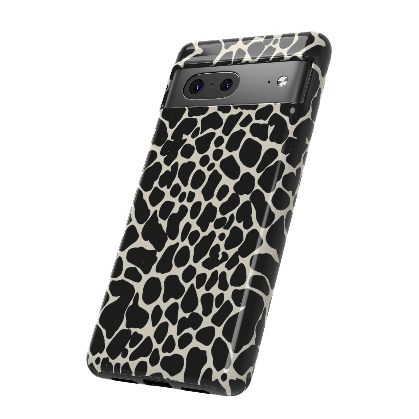 Black and White Cowhide Phone Case — Protective Tough Case