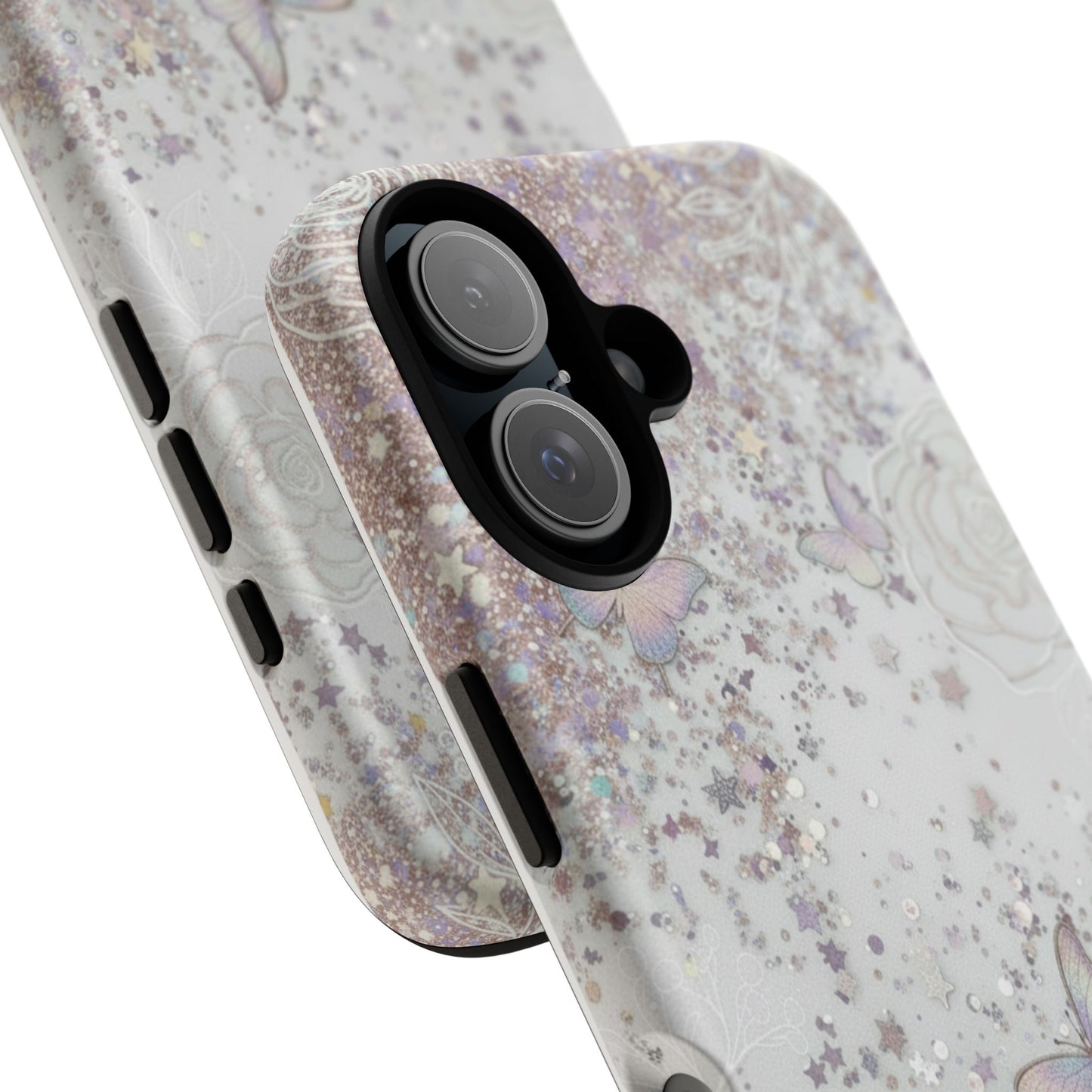 Butterfly Glitter Tough Phone Case — Floral Sparkle Protective Case