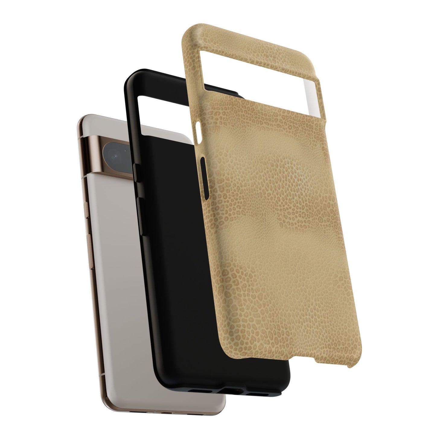 Tan Distressed Leather Texture Phone Case — Rugged Protective iPhone Cover