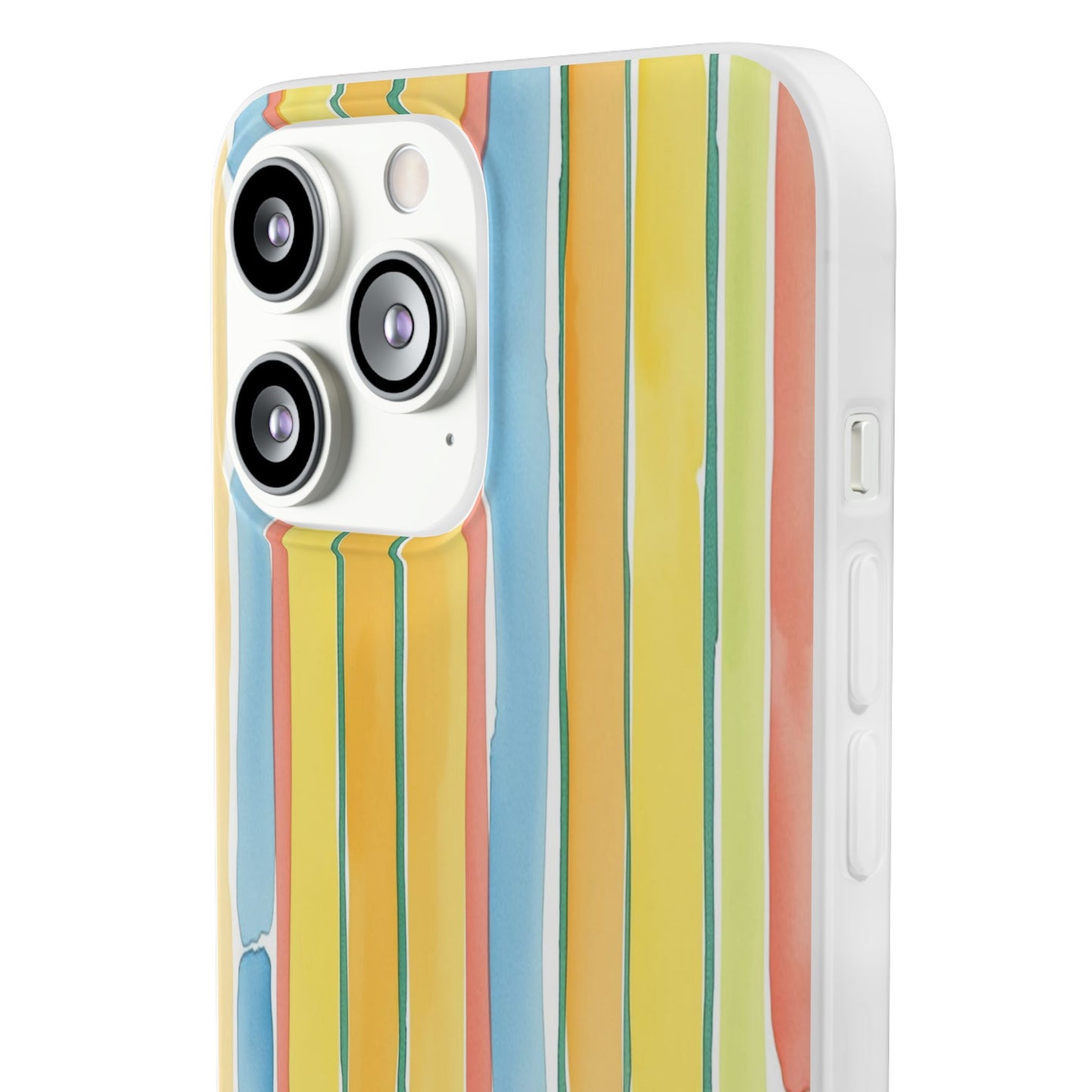 Watercolor Stripe Phone Case — Bright Pastel Vertical Stripes Protective Flexi Case