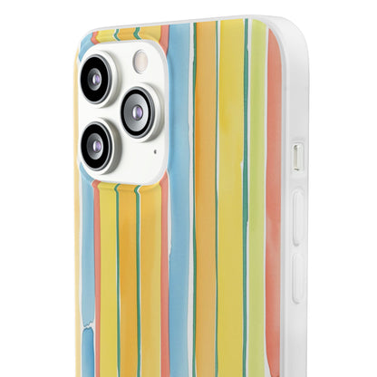 Watercolor Stripe Phone Case — Bright Pastel Vertical Stripes Protective Flexi Case