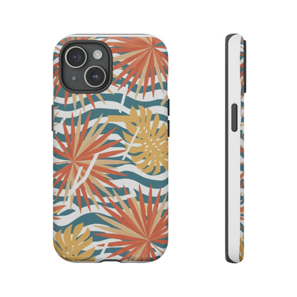Tropical Palm Tough Phone Case – Retro Wave Floral Protective Cover