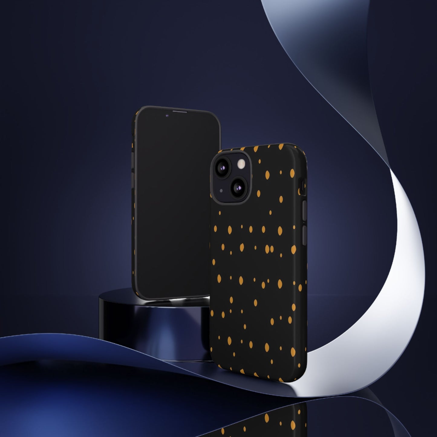 Black & Gold Dot Tough Phone Case — Protective Sparkle Pattern