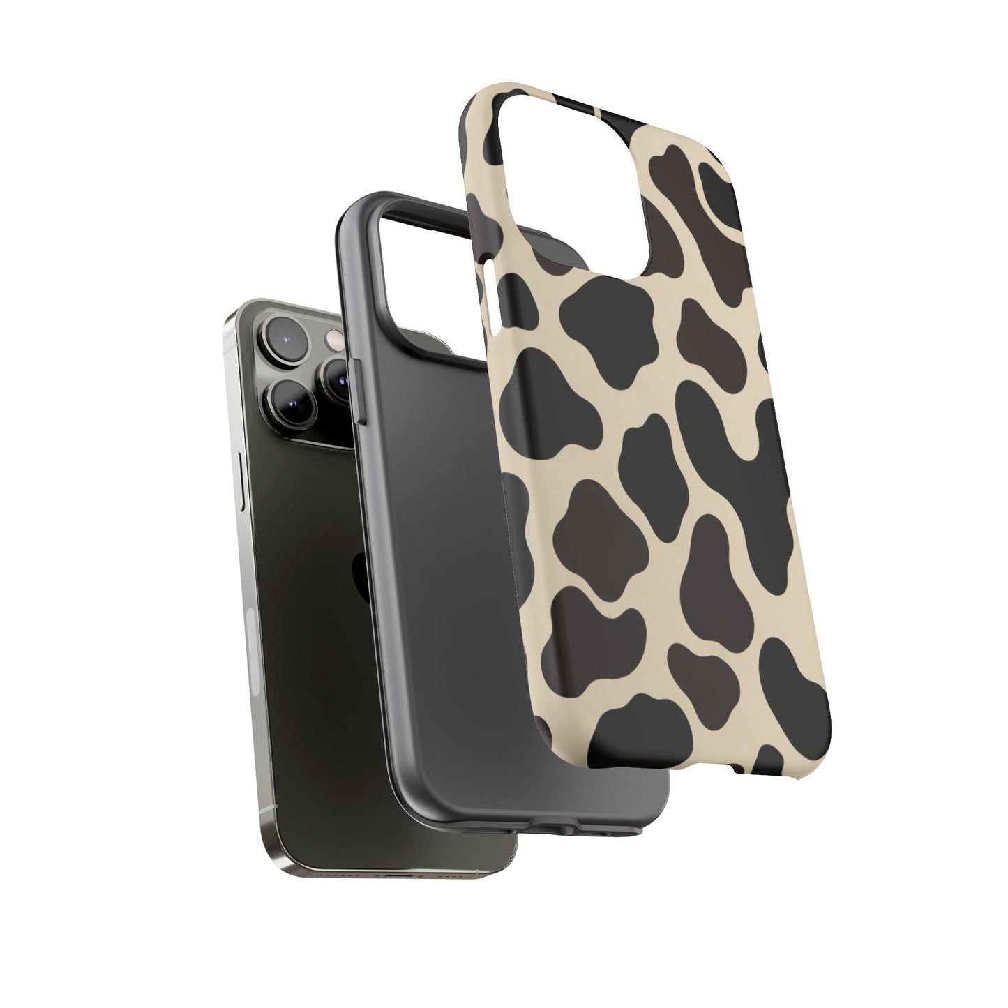 Cow Print Phone Case — Black & Cream Protective  Case