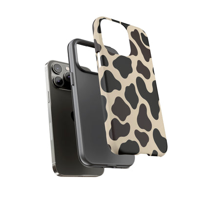 Cow Print Phone Case — Black & Cream Protective  Case
