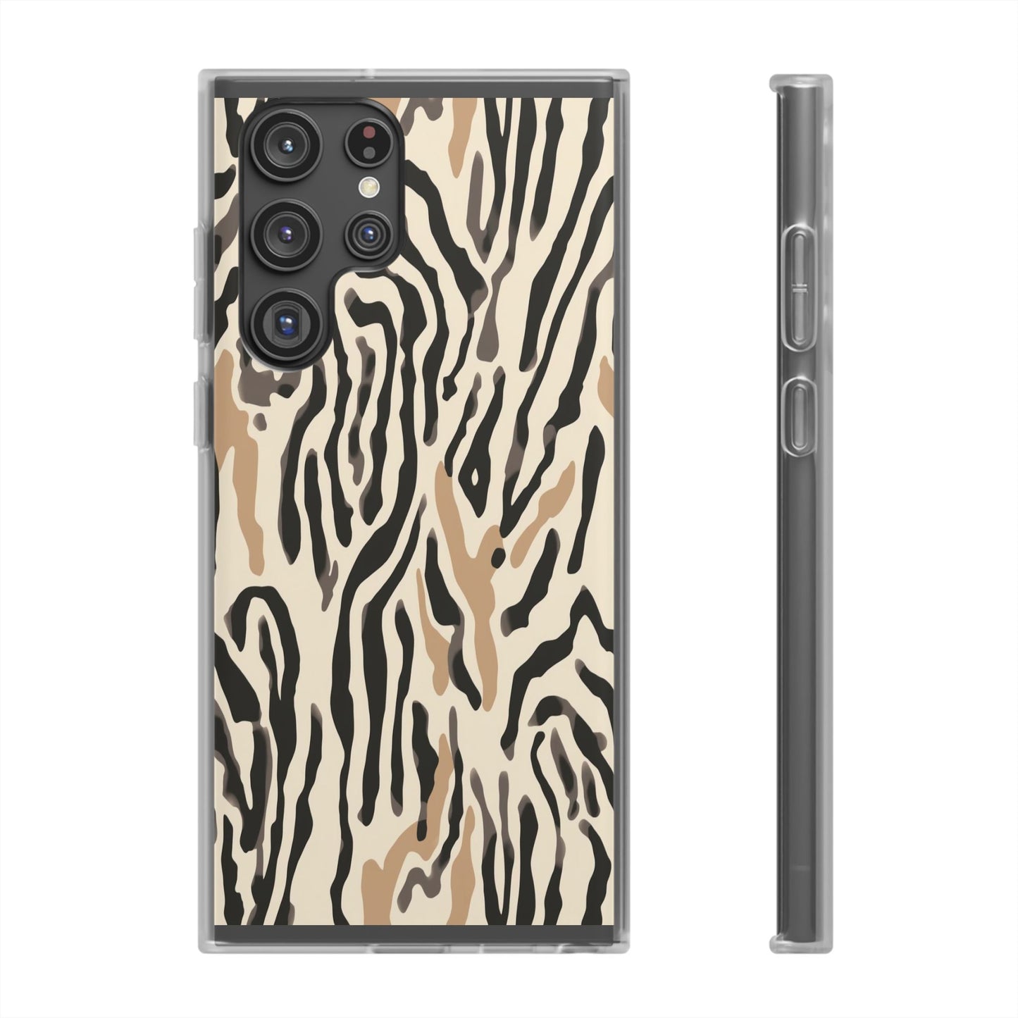 Zebra Stripe Phone Case – Neutral Animal Print Flexi Case