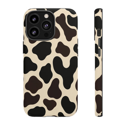 Cow Print Phone Case — Black & Cream Protective  Case