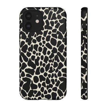 Black and White Cowhide Phone Case — Protective Tough Case