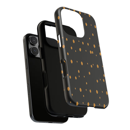 Black & Gold Dot Tough Phone Case — Protective Sparkle Pattern