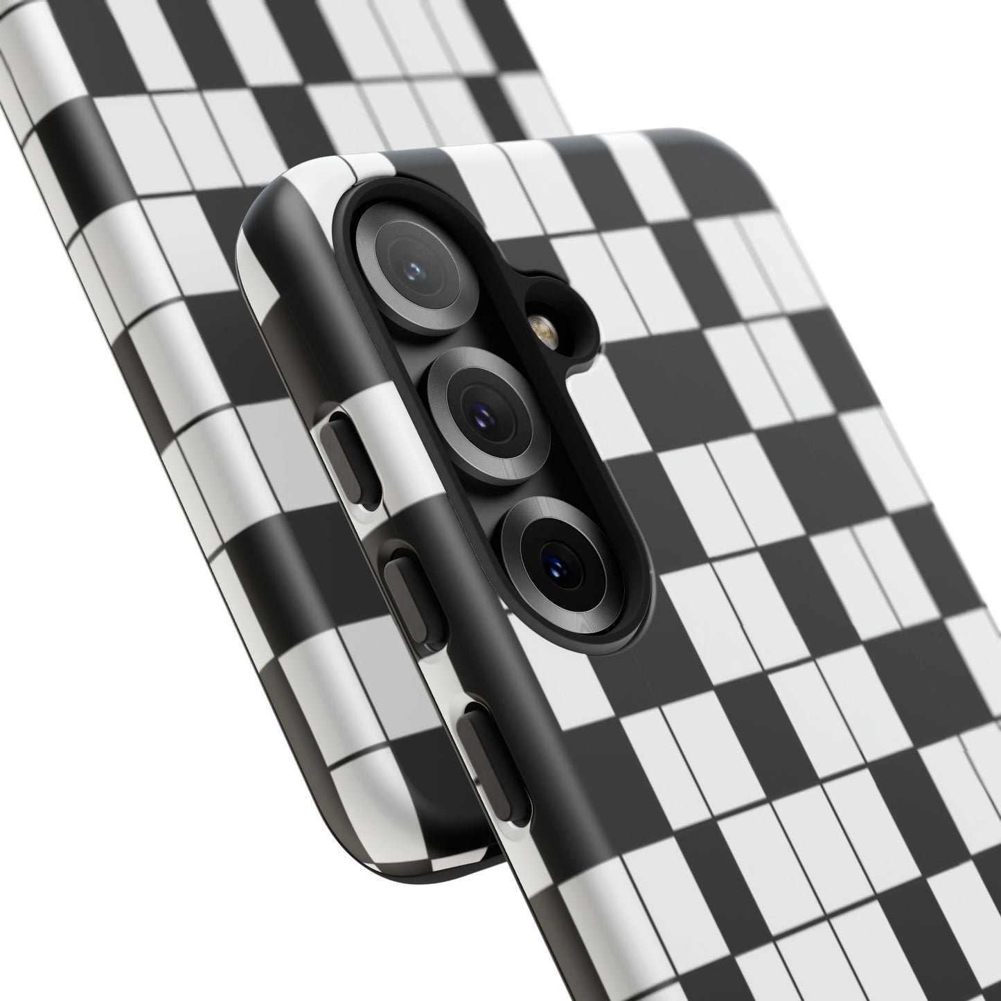 Crossword Grid Phone Case — Black & White Puzzle Pattern Tough Phone Cover