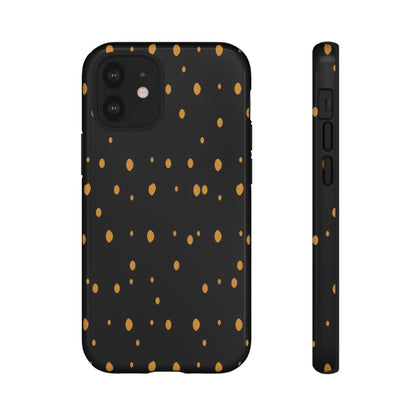 Black & Gold Dot Tough Phone Case — Protective Sparkle Pattern