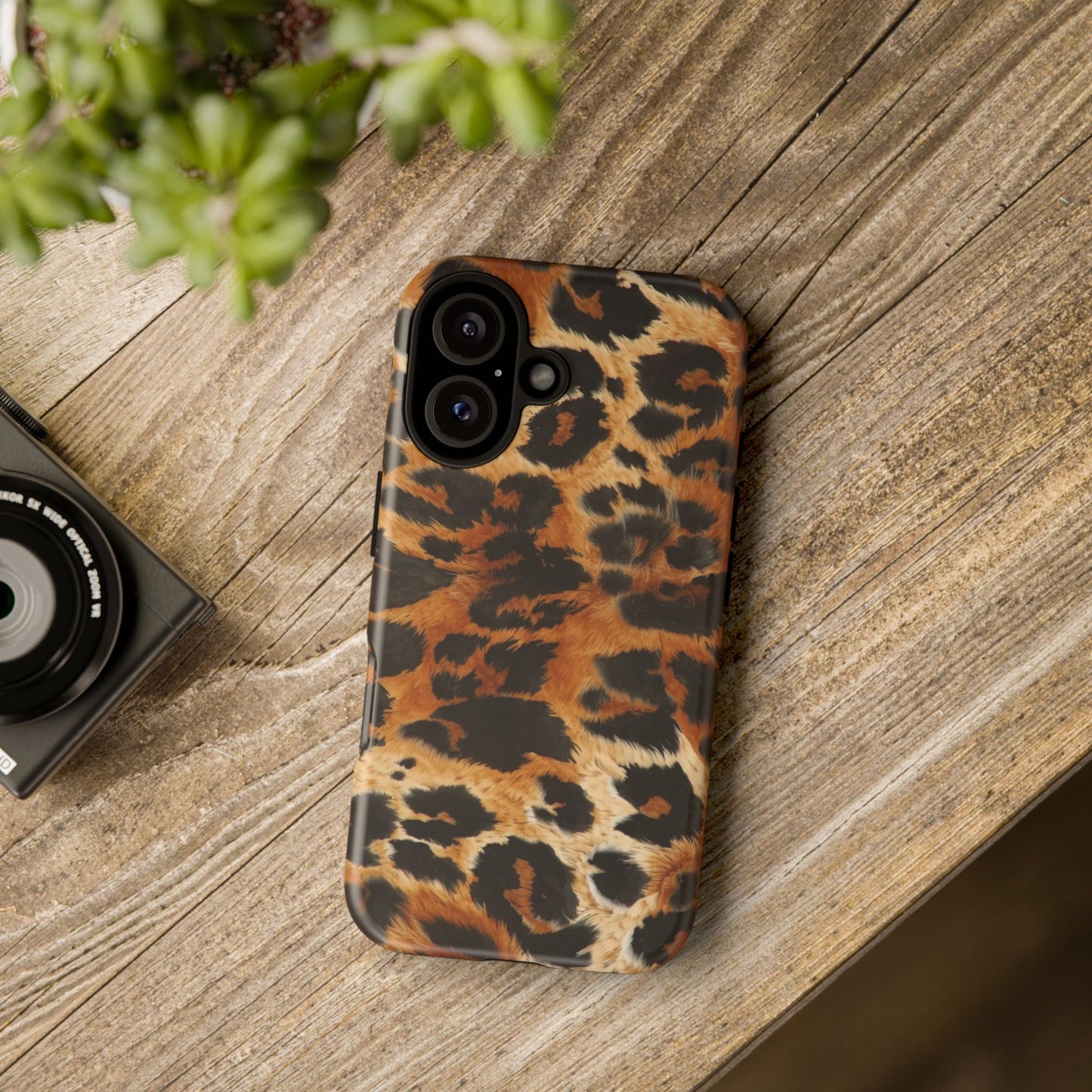 Leopard Print Tough Phone Case – Rugged Protective iPhone Cover