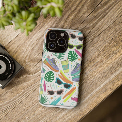 Tough Cases — Colorful Retro Sneakers & Sunglasses Phone Case