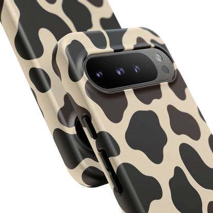 Cow Print Phone Case — Black & Cream Protective  Case