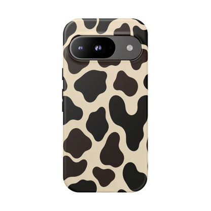 Cow Print Phone Case — Black & Cream Protective  Case