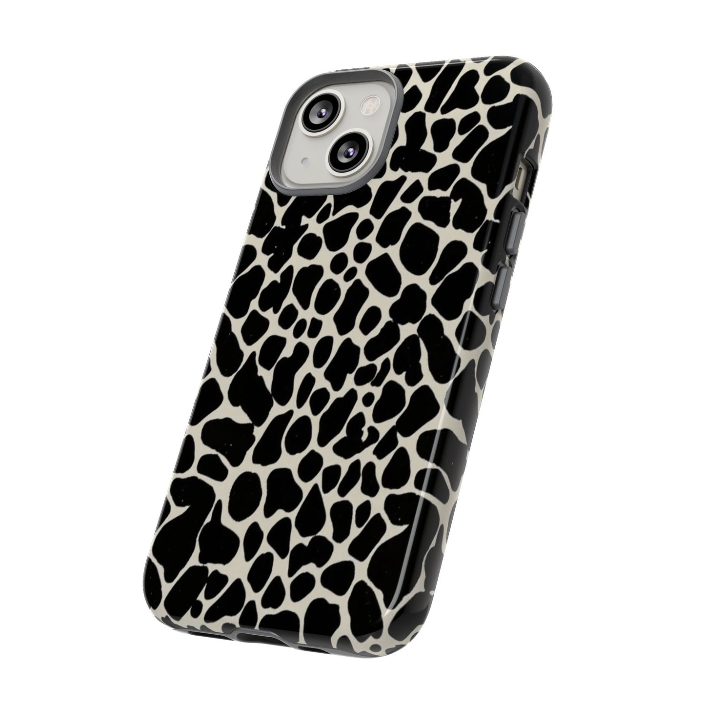 Black and White Cowhide Phone Case — Protective Tough Case