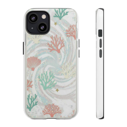 Seafoam Coral Tough Phone Case - Pastel Ocean Wave Design
