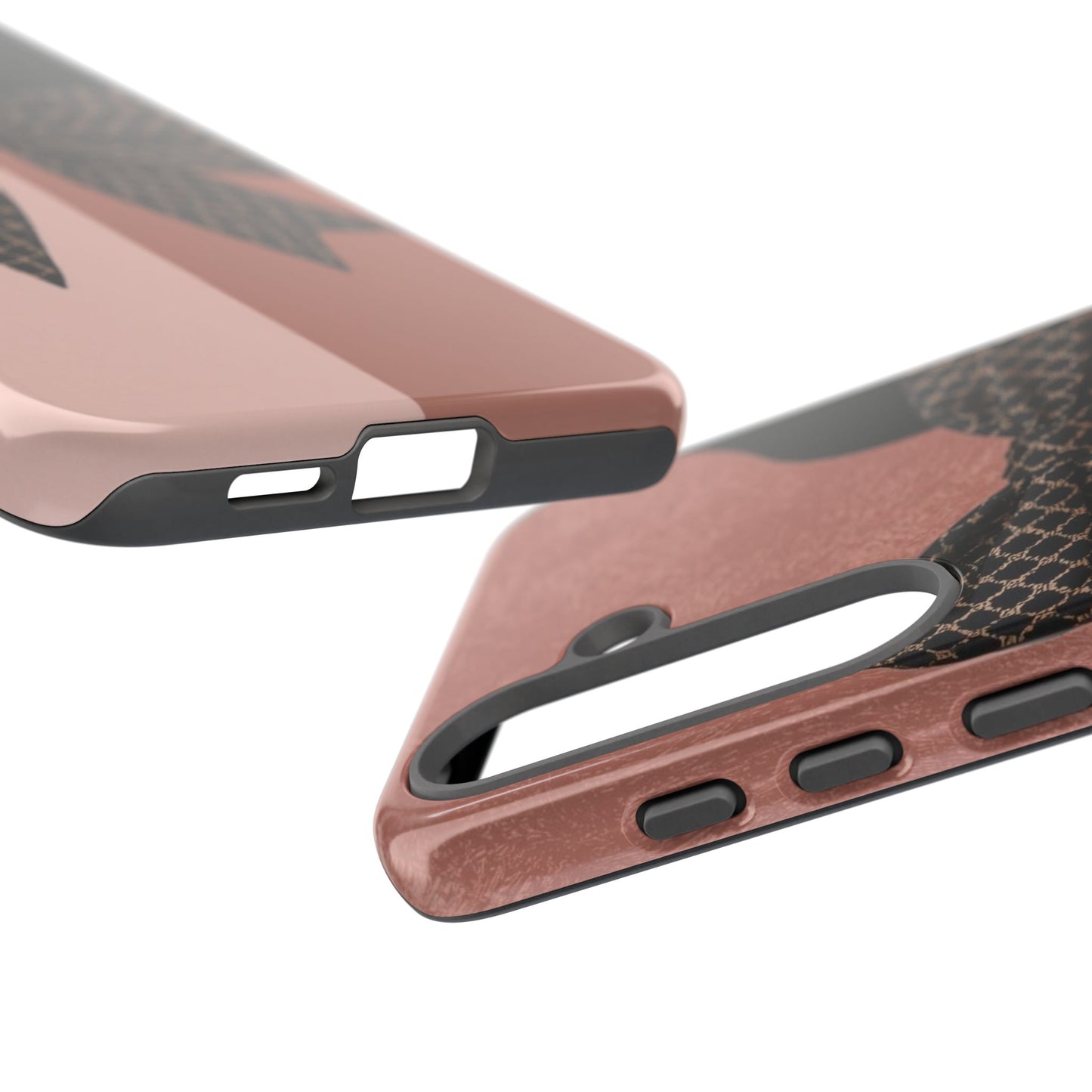 Bow Stripe Tough Phone Case – Pink Mauve Protective Cover