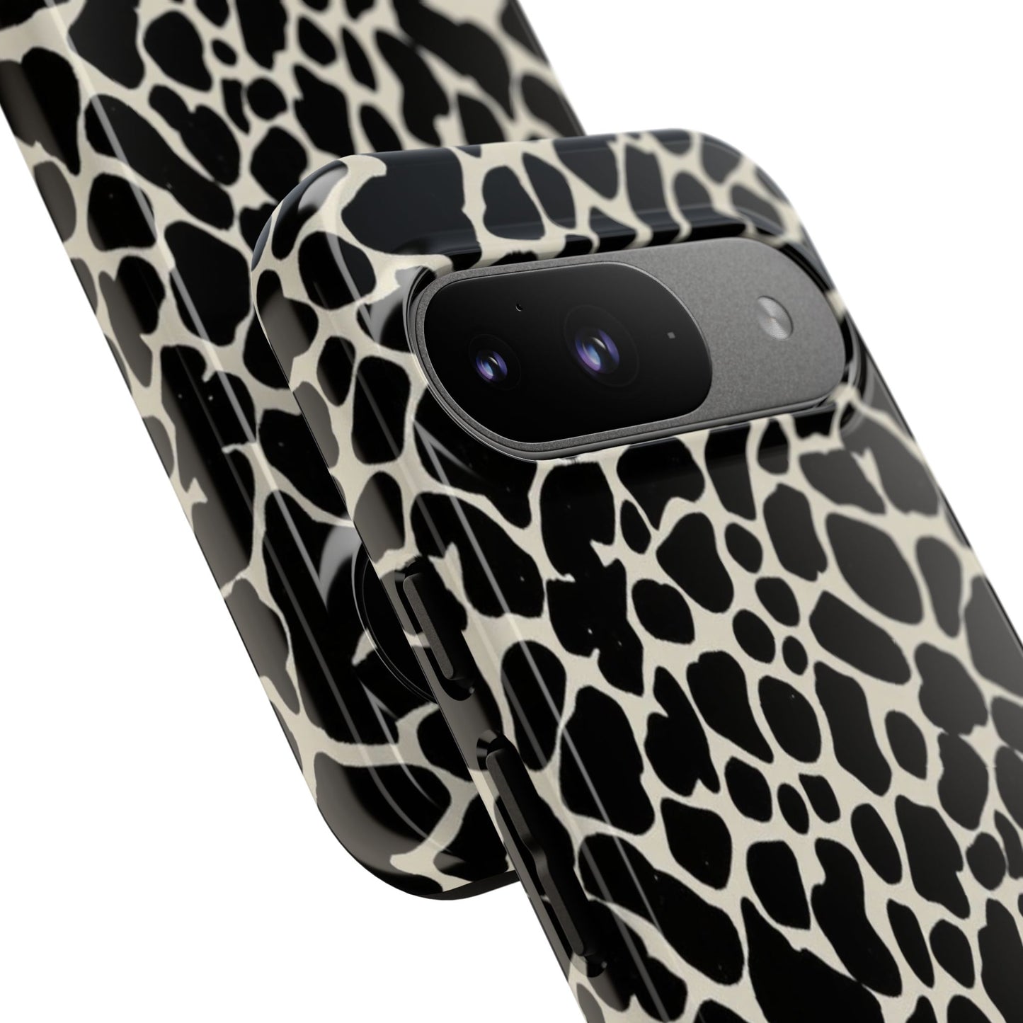 Black and White Cowhide Phone Case — Protective Tough Case