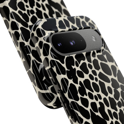 Black and White Cowhide Phone Case — Protective Tough Case