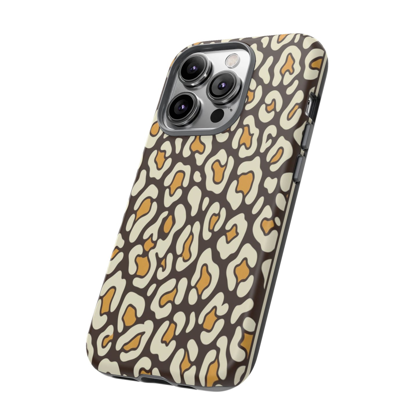 Leopard Print Tough Phone Case — Durable Protective iPhone Cover