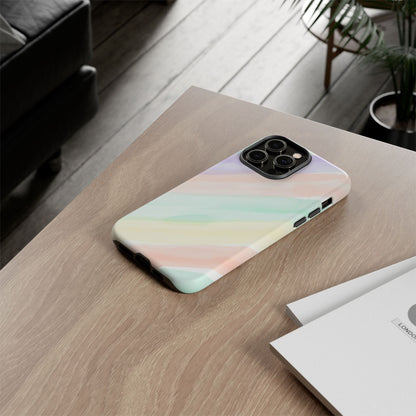 Pastel Watercolor Stripe Tough Phone Case