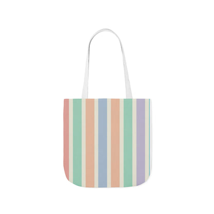 Pastel Stripe Canvas Tote Bag – Colorful Vertical Stripes, Eco-Friendly Beach & Market Bag