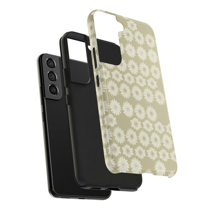 Daisy Pattern Tough Phone Case — Protective Floral iPhone Cover
