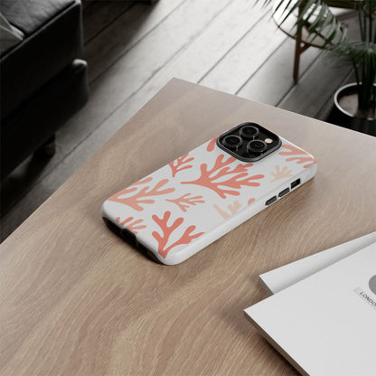Coral Reef Pattern Tough Phone Case — Pink Beachy Protective Cover