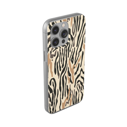 Zebra Stripe Phone Case – Neutral Animal Print Flexi Case