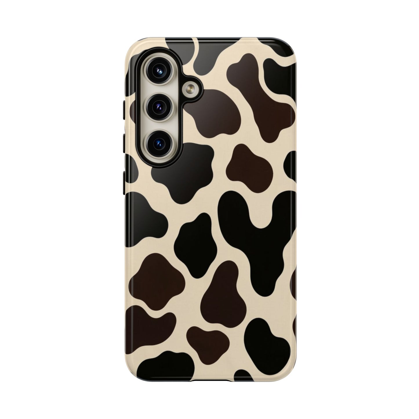 Cow Print Phone Case — Black & Cream Protective  Case