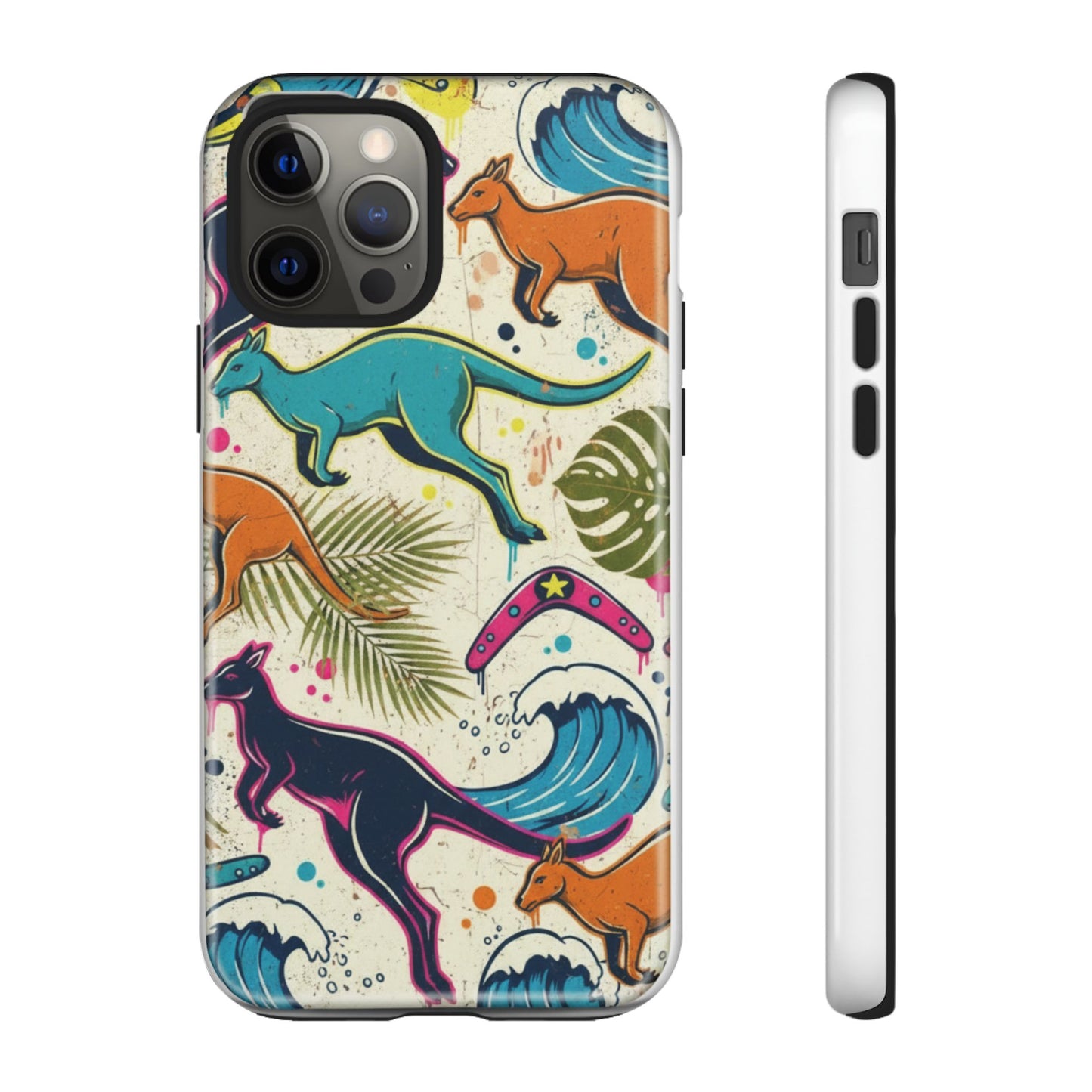 Tough Cases — Colorful Surfing Kangaroo Phone Case