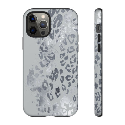 Gray Leopard Print Tough Phone Case