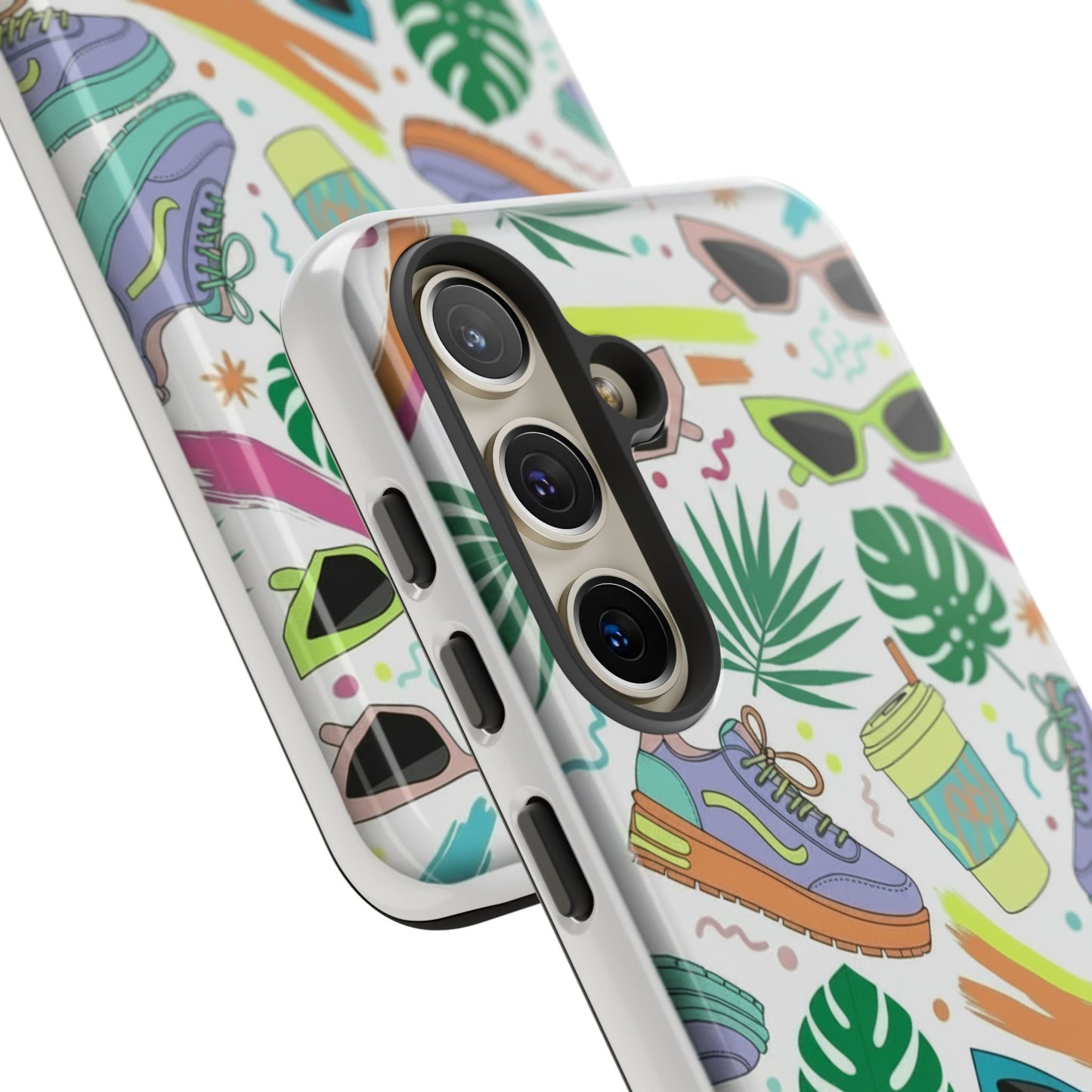 Tough Cases — Colorful Retro Sneakers & Sunglasses Phone Case