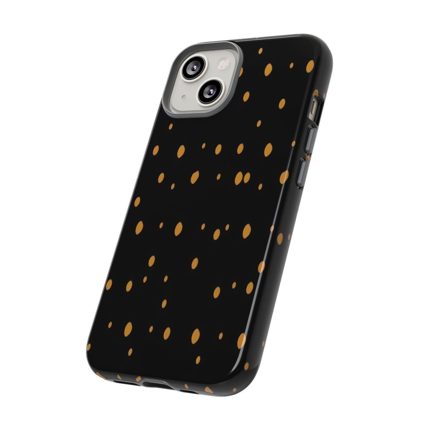 Black & Gold Dot Tough Phone Case — Protective Sparkle Pattern