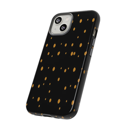 Black & Gold Dot Tough Phone Case — Protective Sparkle Pattern