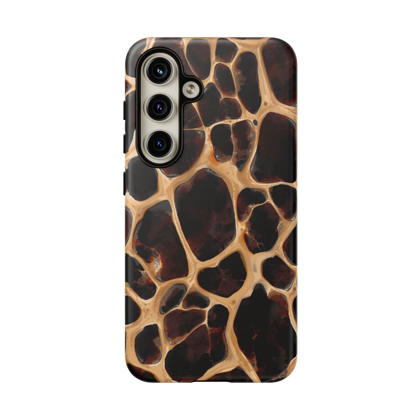 Phone Case — Brown Leather Dot Texture Rugged Protective Cover
