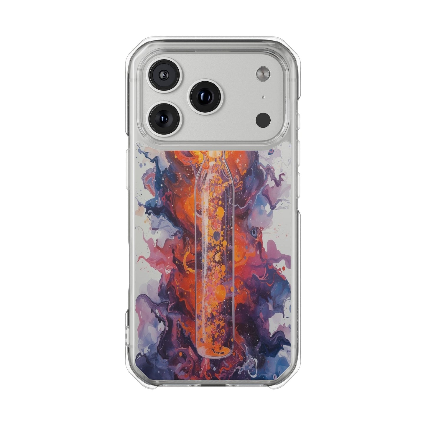 Clear Magnetic Impact Phone Case — Vibrant Abstract Swirl Design