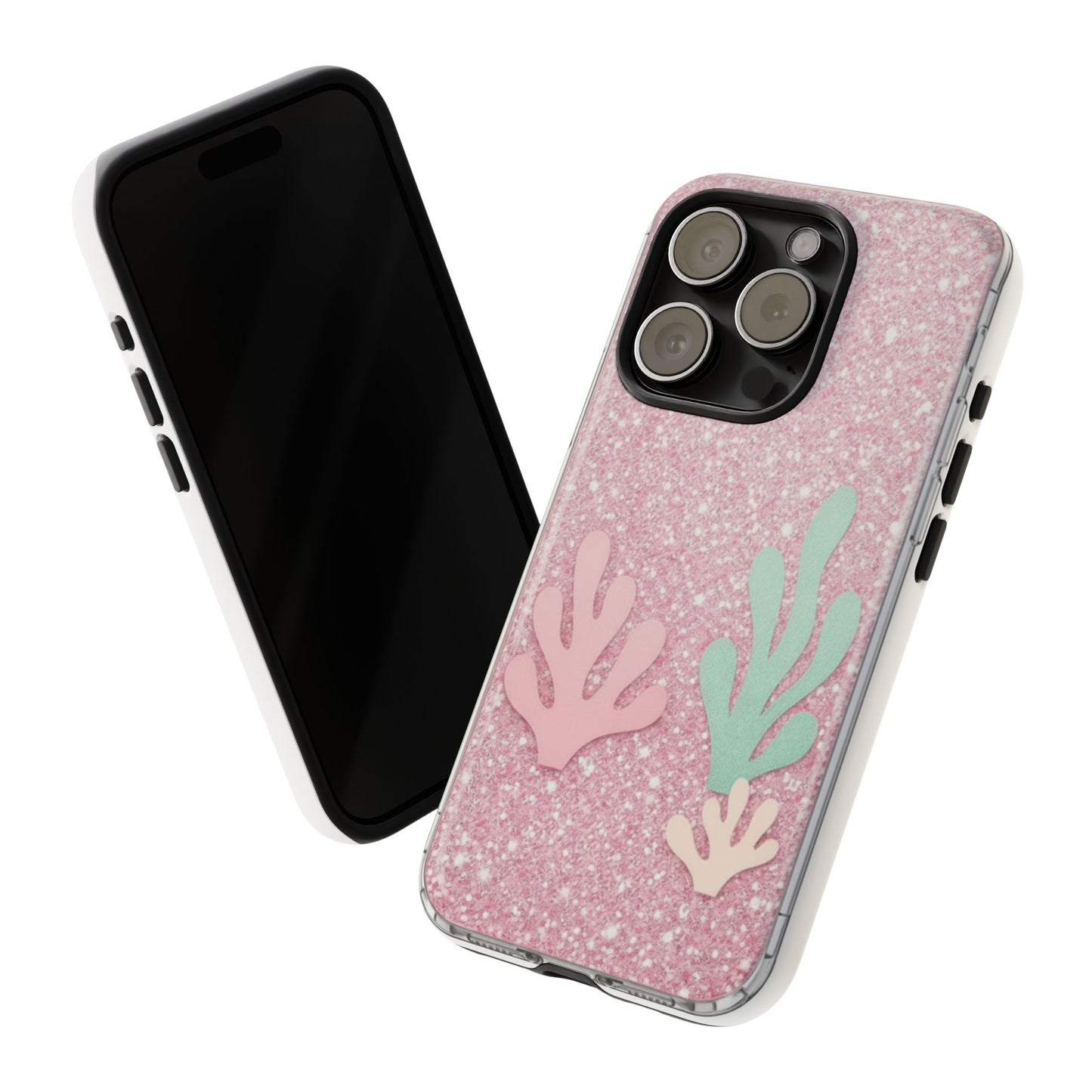 Pink Glitter Seaweed Tough Case - Sparkle Protective Phone Cover