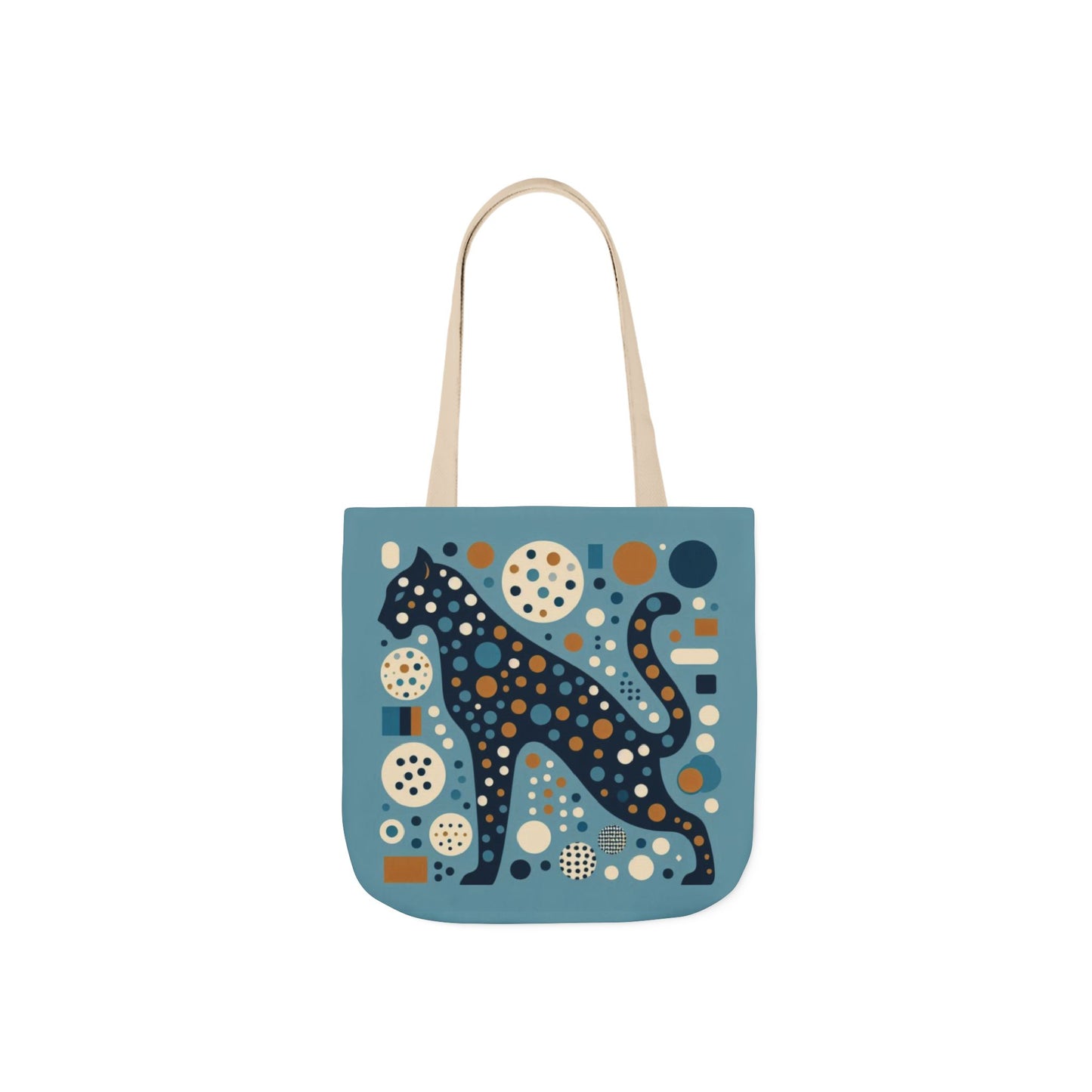 Leopard Canvas Tote — Retro Dot Pattern Eco Bag
