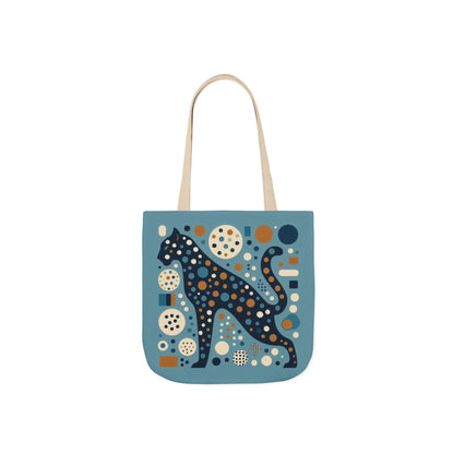 Leopard Canvas Tote — Retro Dot Pattern Eco Bag