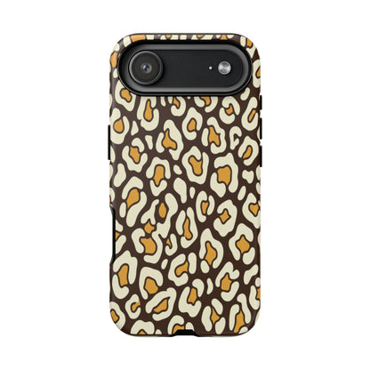 Leopard Print Tough Phone Case — Durable Protective iPhone Cover