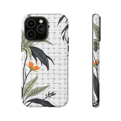 Floral Woven Tough Phone Case — Protective Botanical iPhone Cover