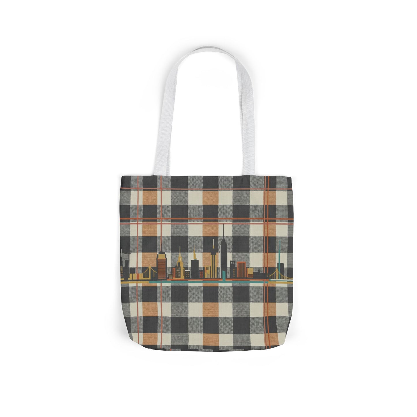 Plaid City Skyline Canvas Tote — Urban Plaid Eco Shopper