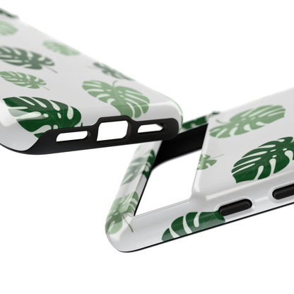 Monstera Leaf Phone Case — Tropical Green Pattern Tough Case
