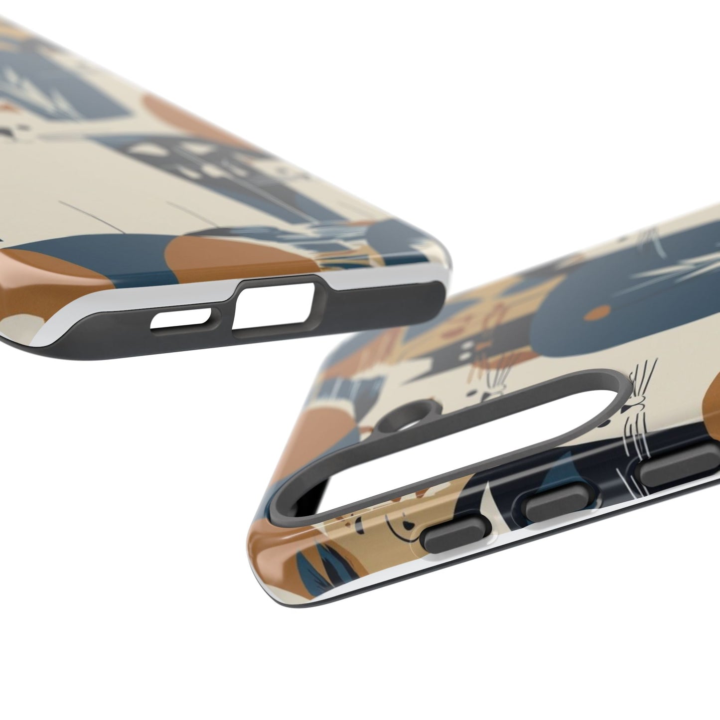Cat Pattern Phone Case – Retro Abstract Cats Protective iPhone Cover