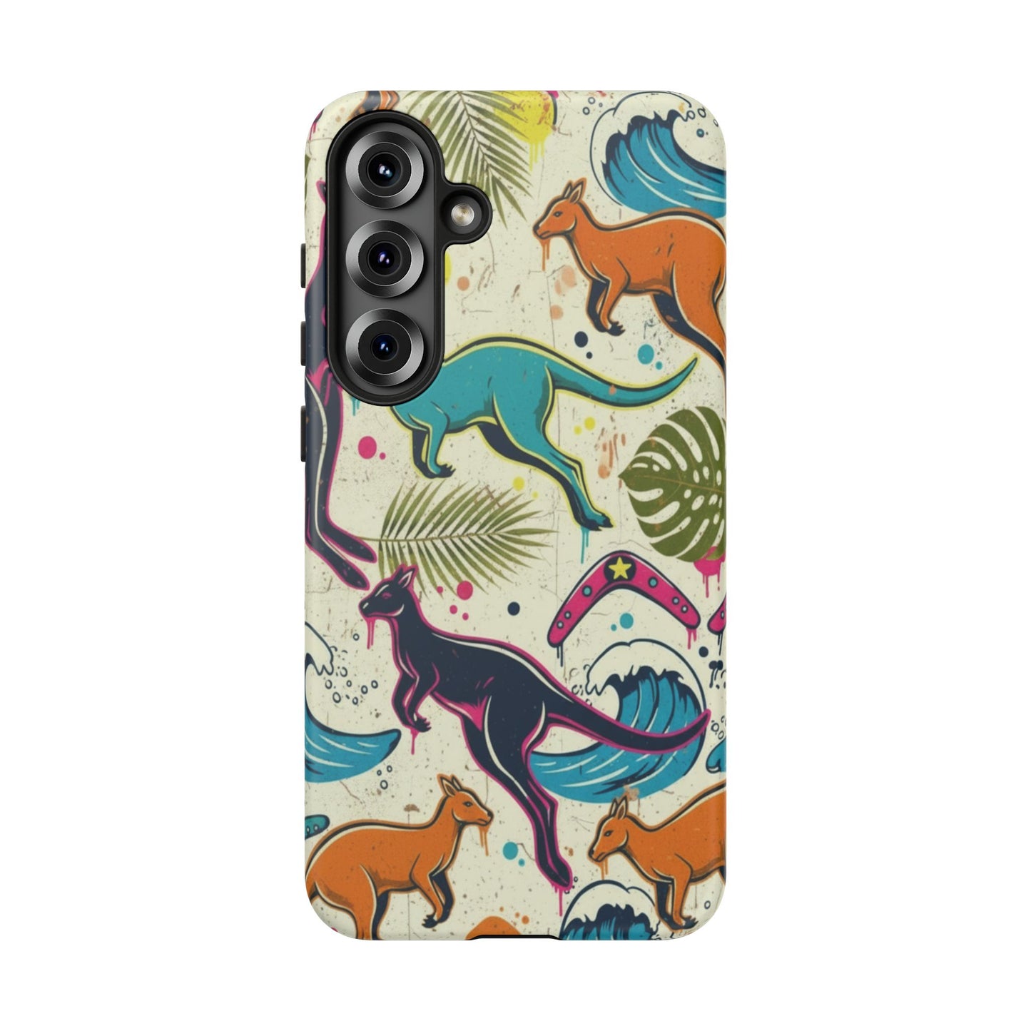 Tough Cases — Colorful Surfing Kangaroo Phone Case