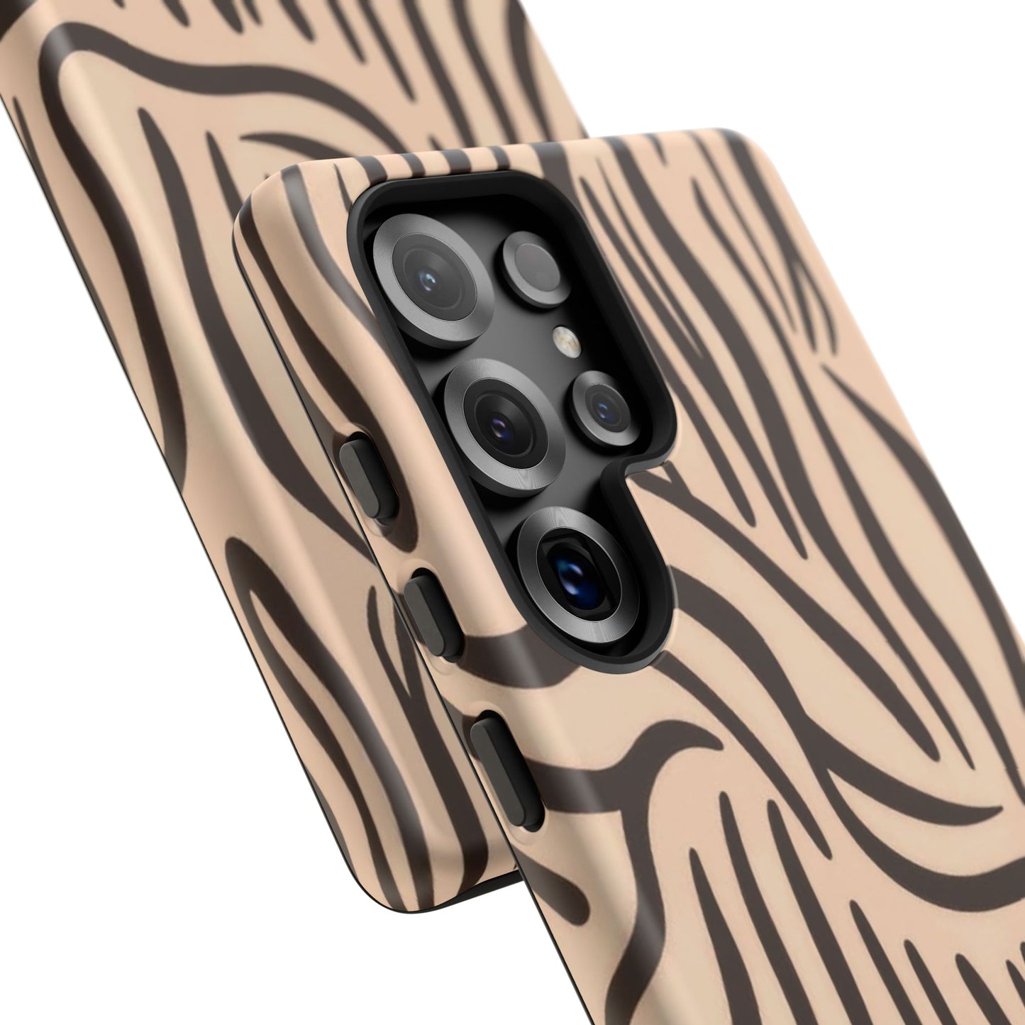 Zebra Stripe Tough Phone Case – Neutral Animal Print Protective Cover